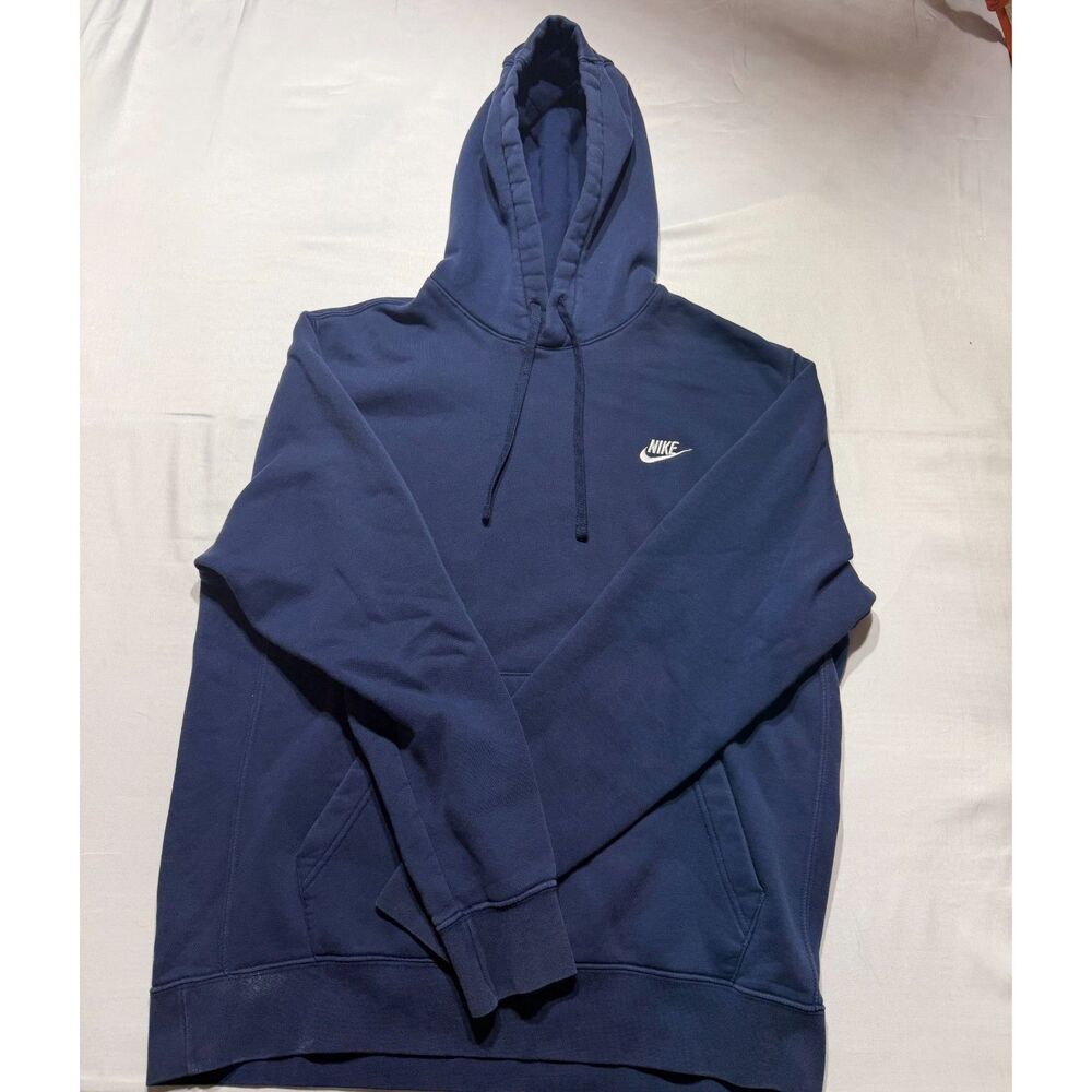 Nike Blue Pullover Fleece Hoodie Embroidered Swoosh